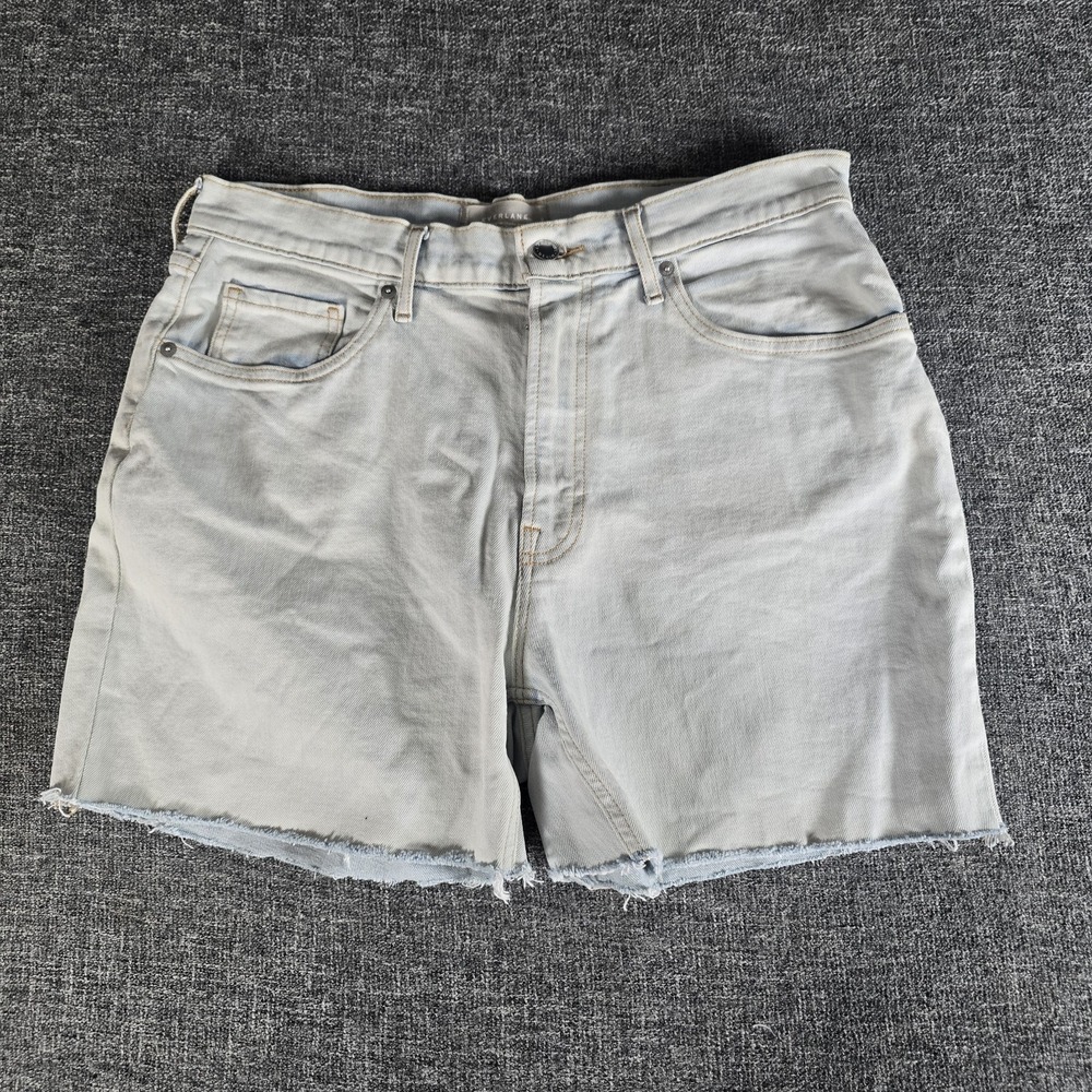 Everlane The Original Cheeky Jean Shorts Womens Size 33 Light Wash Frayed Hem